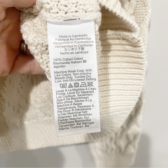 J CREW Cable Crewneck Sweater Coastal Classic Fisherman Size XXS - Picture 8 of 10